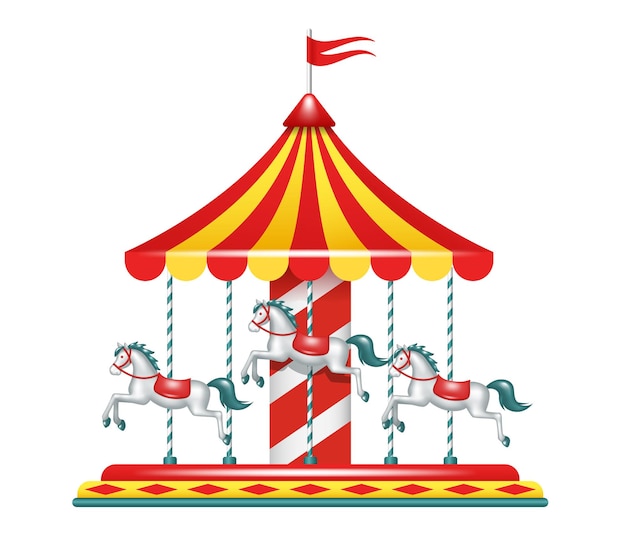 Carousel Merry go round Vector Clipart isoliert auf weißem Hintergrund