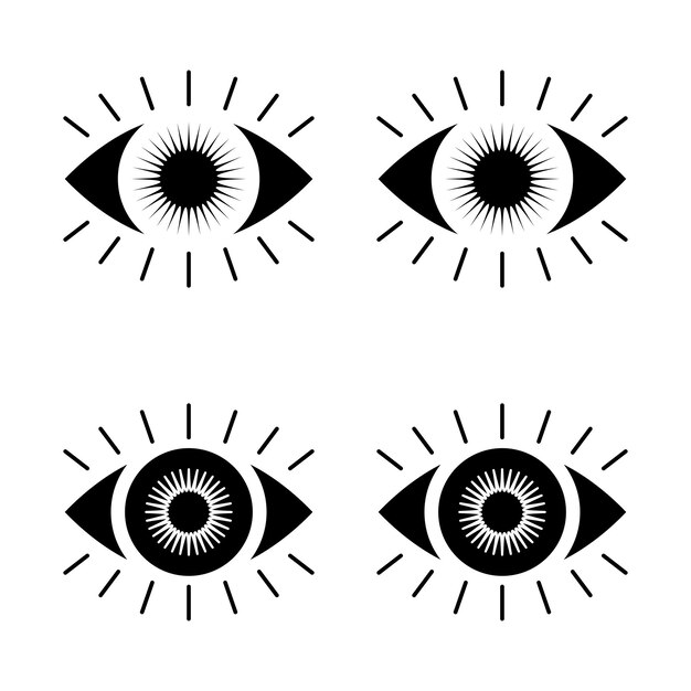 Vektor cartoon-augen-ikonen-design und illustrations-design