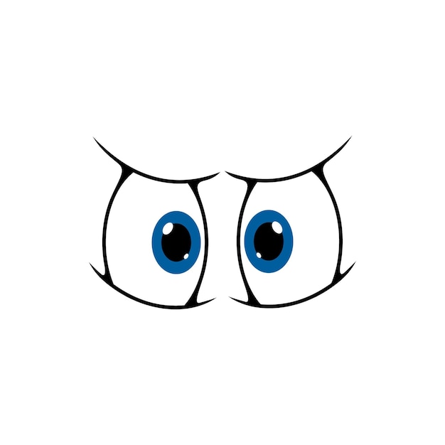 Cartoon-augen lächeln blaues auge googly emoticon-symbol