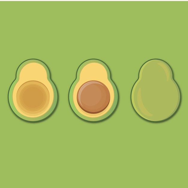 Cartoon Avocado Set