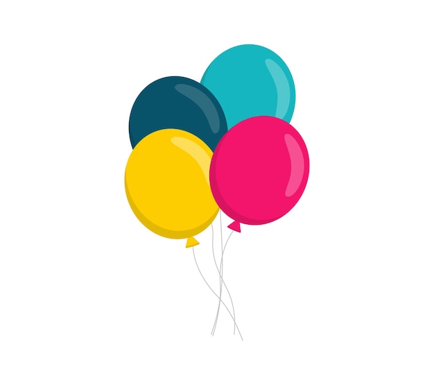 Cartoon Ballons im flachen Stil Bunte Ballons Für Geburtstagsfeier und Urlaub