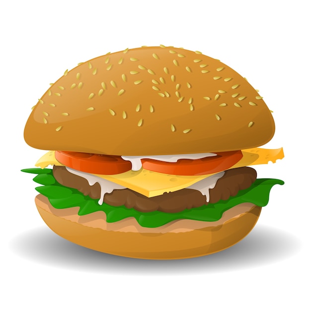 Vektor cartoon burger fast food