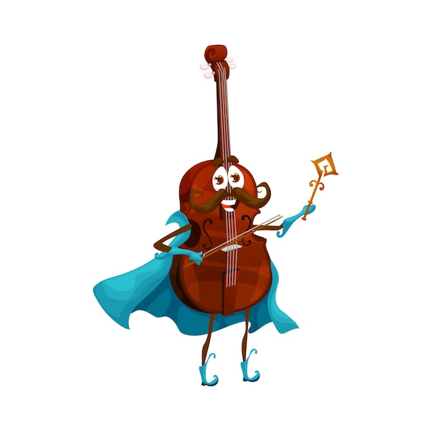 Cartoon-cello-zauberer-charakter violoncello-magier