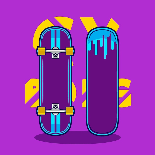 Vektor cartoon-charakterillustration im skateboard-cyberpunk-stil