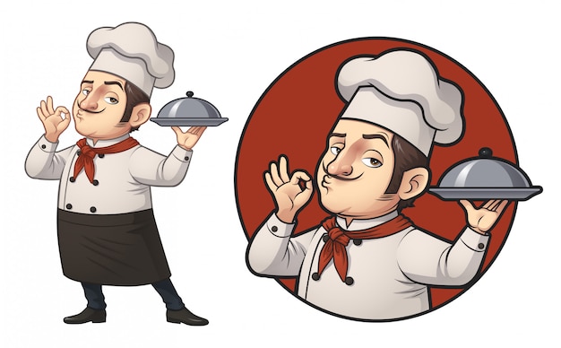 Vektor cartoon chef logo abbildung