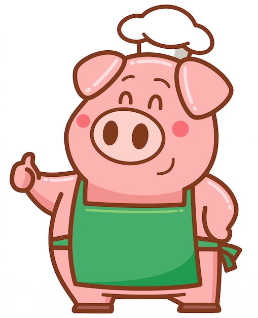 Cartoon Chef Schwein