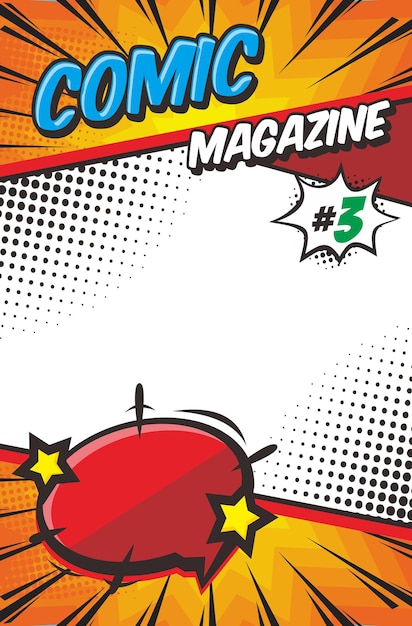 Cartoon Comic-Magazin-Cover-Design-Vorlage