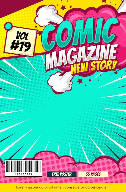 Cartoon comic-pop-art-magazin-cover