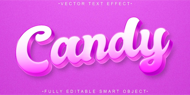 Cartoon Cute Candy Vector Vollständig bearbeitbares Smart Object Text-Effekt