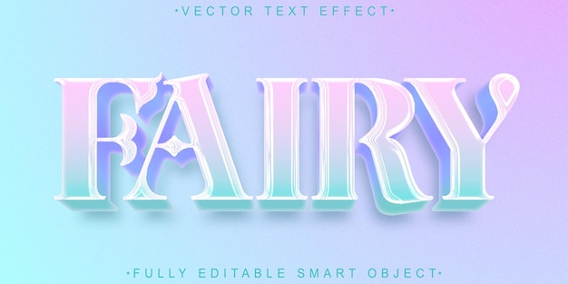 Cartoon Cute Fairy Vector Vollständig bearbeitbares Smart Object Text-Effekt
