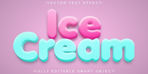 Vektor cartoon cute sweet ice cream vector vollständig bearbeitbare smart object text-effekt