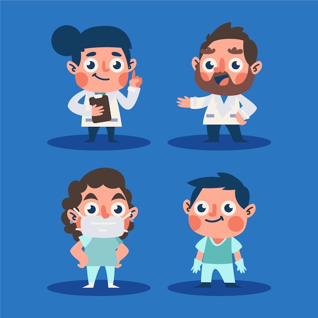 Cartoon-design des gesundheitsexperten-teams