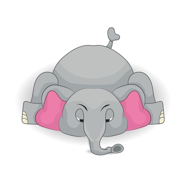Vektor cartoon elephant müde ausdruck und schlafen wollen