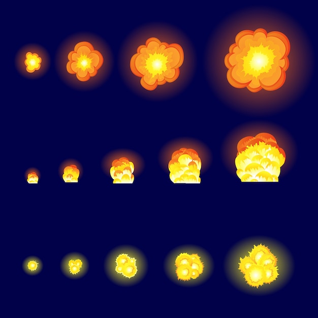 Cartoon explosionseffekt mit rauch