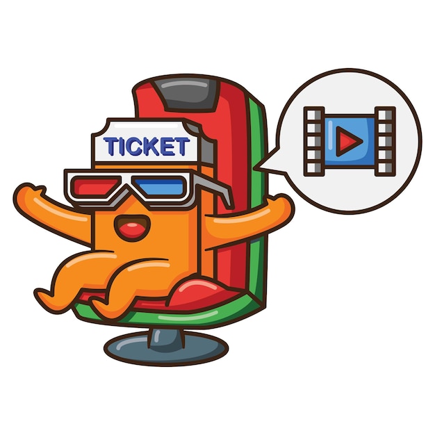 Cartoon-figur des kinoticket-designs