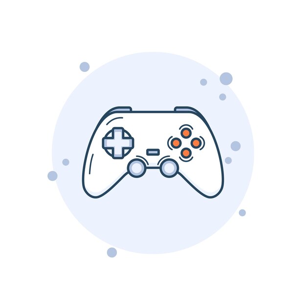 Cartoon-GamePad-Symbol Vektorillustration Joystick auf Blasen-Hintergrund Controller-Zeichenkonzept