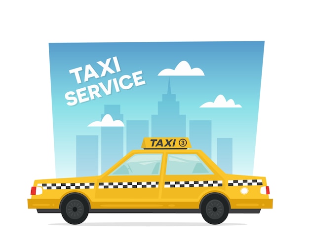 Cartoon gelben taxi-service