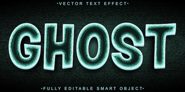 Cartoon Ghost Vector Vollständig bearbeitbares Smart Object Text-Effekt