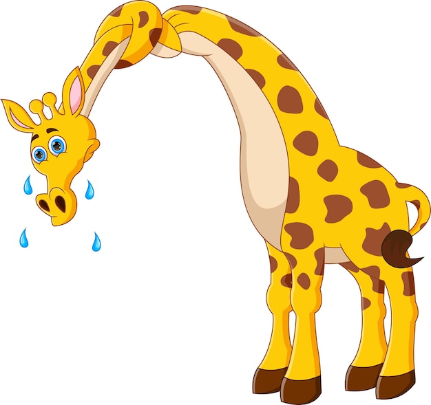 Vektor cartoon-giraffe mit verdrehtem hals