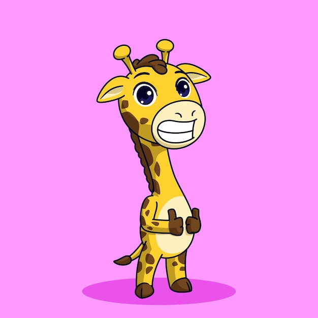 Cartoon-giraffe steht premium-vektorillustration