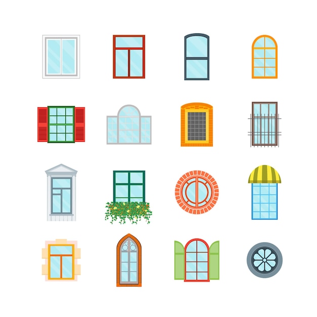 Cartoon glas windows set dekoration bauelement