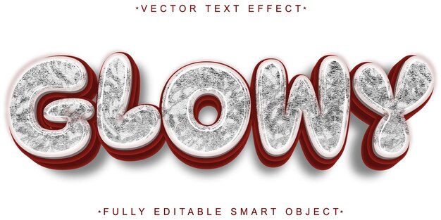 Cartoon Glowy Vector Vollständig bearbeitbares Smart Object Text-Effekt
