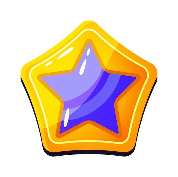 Cartoon Golden Star Symbol Vektor-Illustration