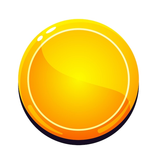 Cartoon goldene Runde Symbol Vektor-Illustration