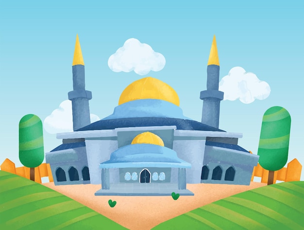 Cartoon-hintergrund islamisch