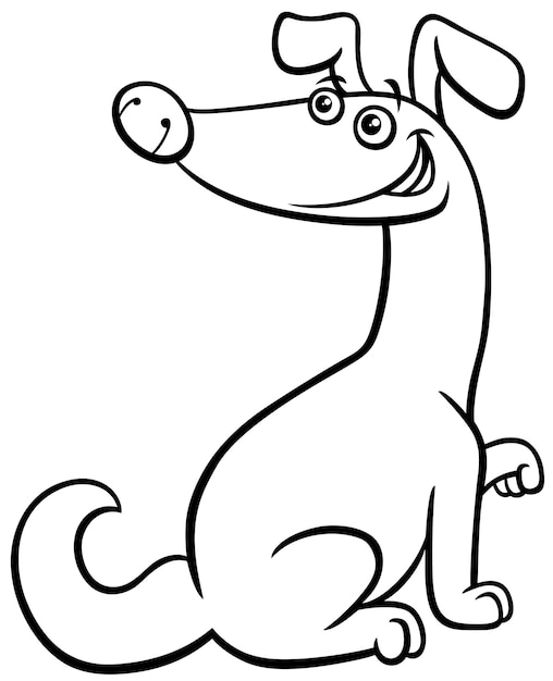 Cartoon hund tierfigur malseite