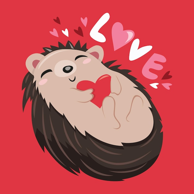 Cartoon-Igel-Liebe