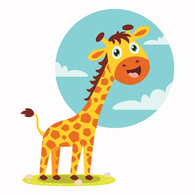 Vektor cartoon-illustration einer giraffe