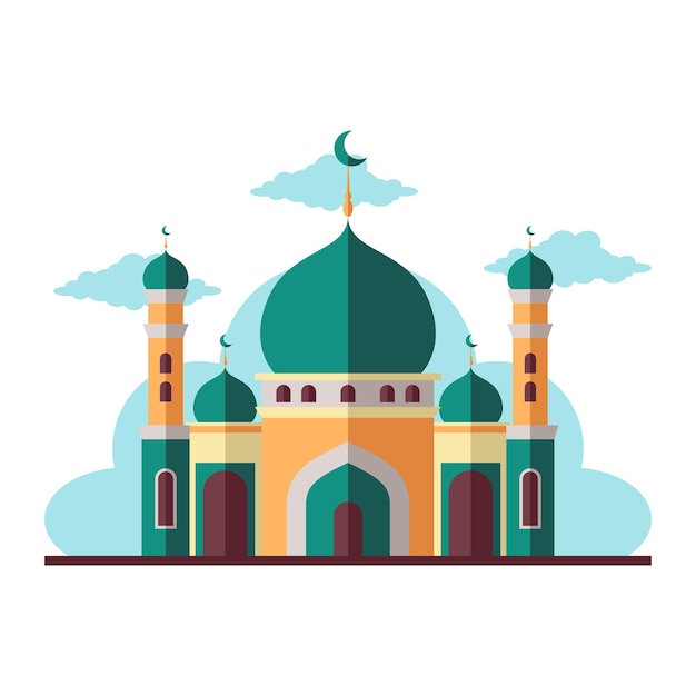 Cartoon-Illustrationsdesign der islamischen Moschee