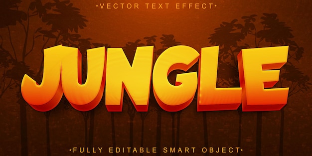 Cartoon Jungle Vector Vollständig bearbeitbare Smart Object Text-Effekt