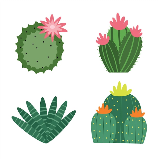 Cartoon kaktus pflanzen vektorgrafiken icons bild stock