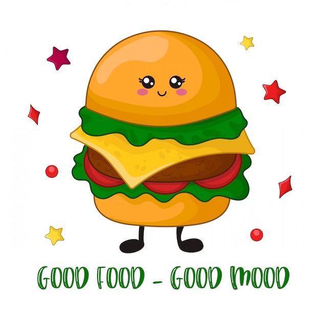 Cartoon kawaii fast-food