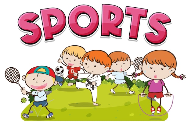 Vektor cartoon-kinder-sport-banner-design