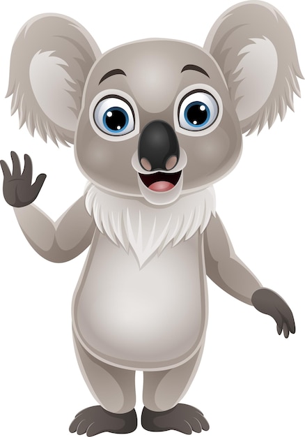 Cartoon lustige Koala winkende Hand