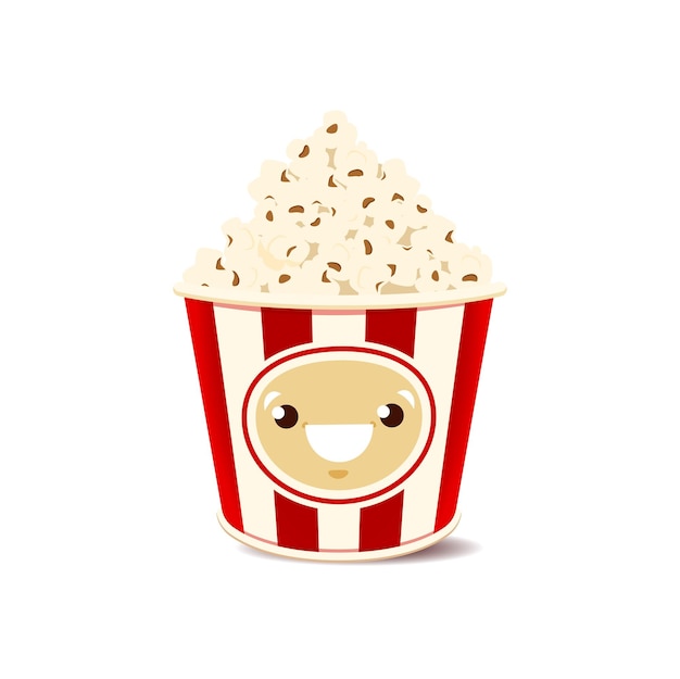 Cartoon lustige popcorn-figur vektor-popcorn