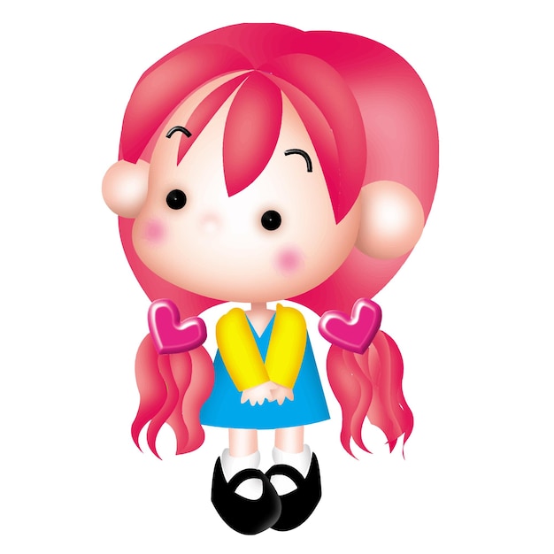 Cartoon Mädchen Charakter Puppe süß Modell Emotion Illustration Clipart Zeichnung Kawaii Anime