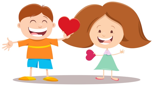 Cartoon Mädchen und Jungen Paar