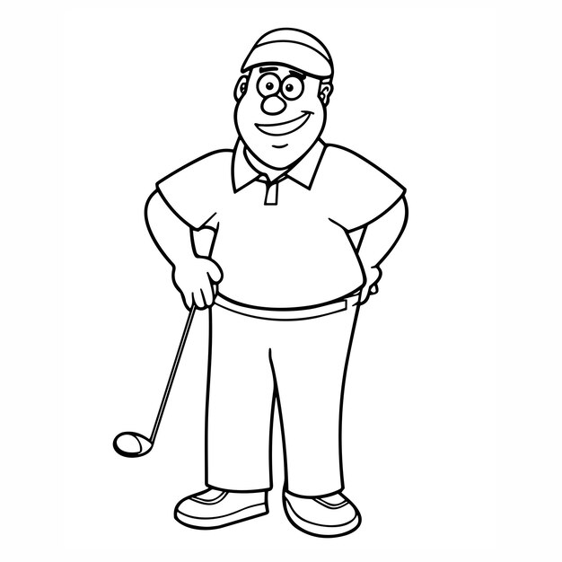 Cartoon männlicher golfspieler