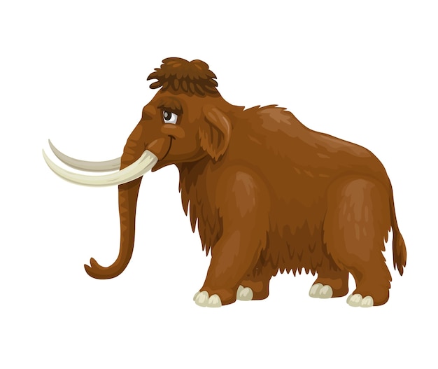 Vektor cartoon mammoth eiszeit ausgestorbene tierfigur