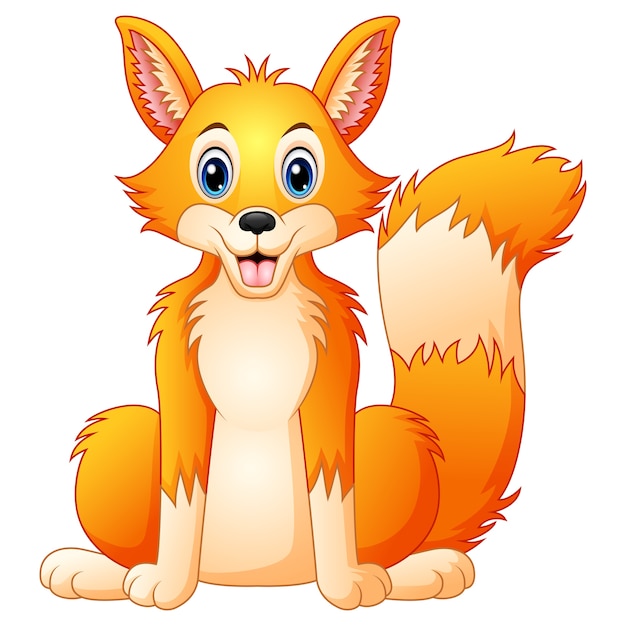 Cartoon maskottchen fuchs niedlich