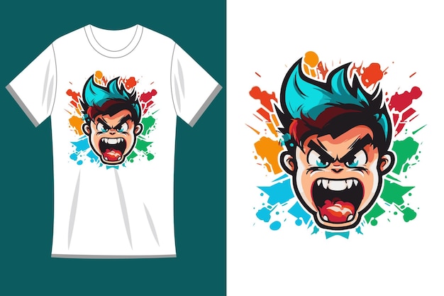 Cartoon-Maskottchen-Logo-Design-Illustrationen auf T-Shirt-Vorlage