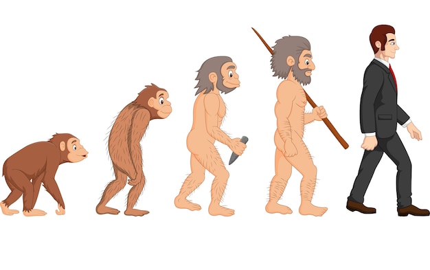 Vektor cartoon menschlichen evolution