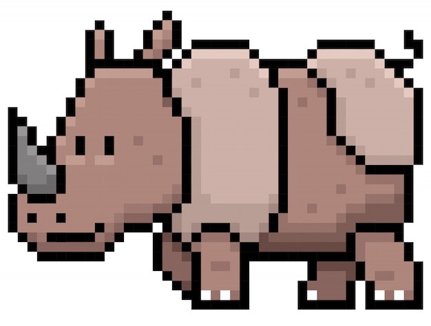 Cartoon nashorn pixel design