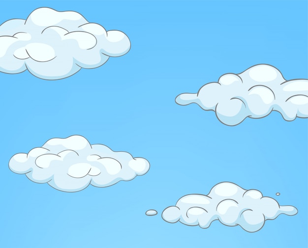 Vektor cartoon natur himmel wolken