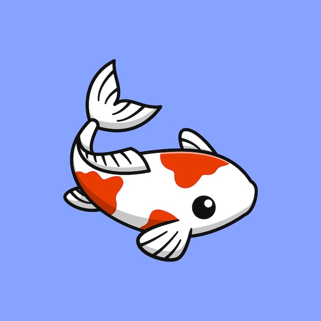 Vektor cartoon niedliche koi-fisch-vektor-illustration