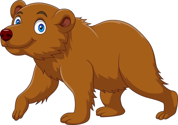 Cartoon niedlicher kleiner Bär zu Fuß